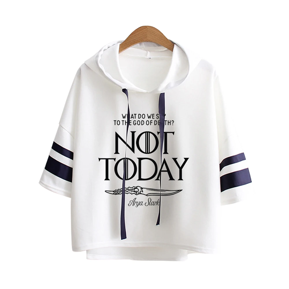 Not Today Fashion Printed Three Quarter Hooded Tshirts Women Summer Short Sleeve T-shirt 2019 Hot Sale Casual Streetwear Clothes | Женская