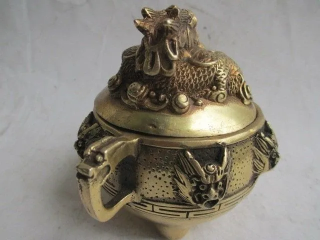 

9.5 cm */China collection beautiful brass incense burner, Kowloon