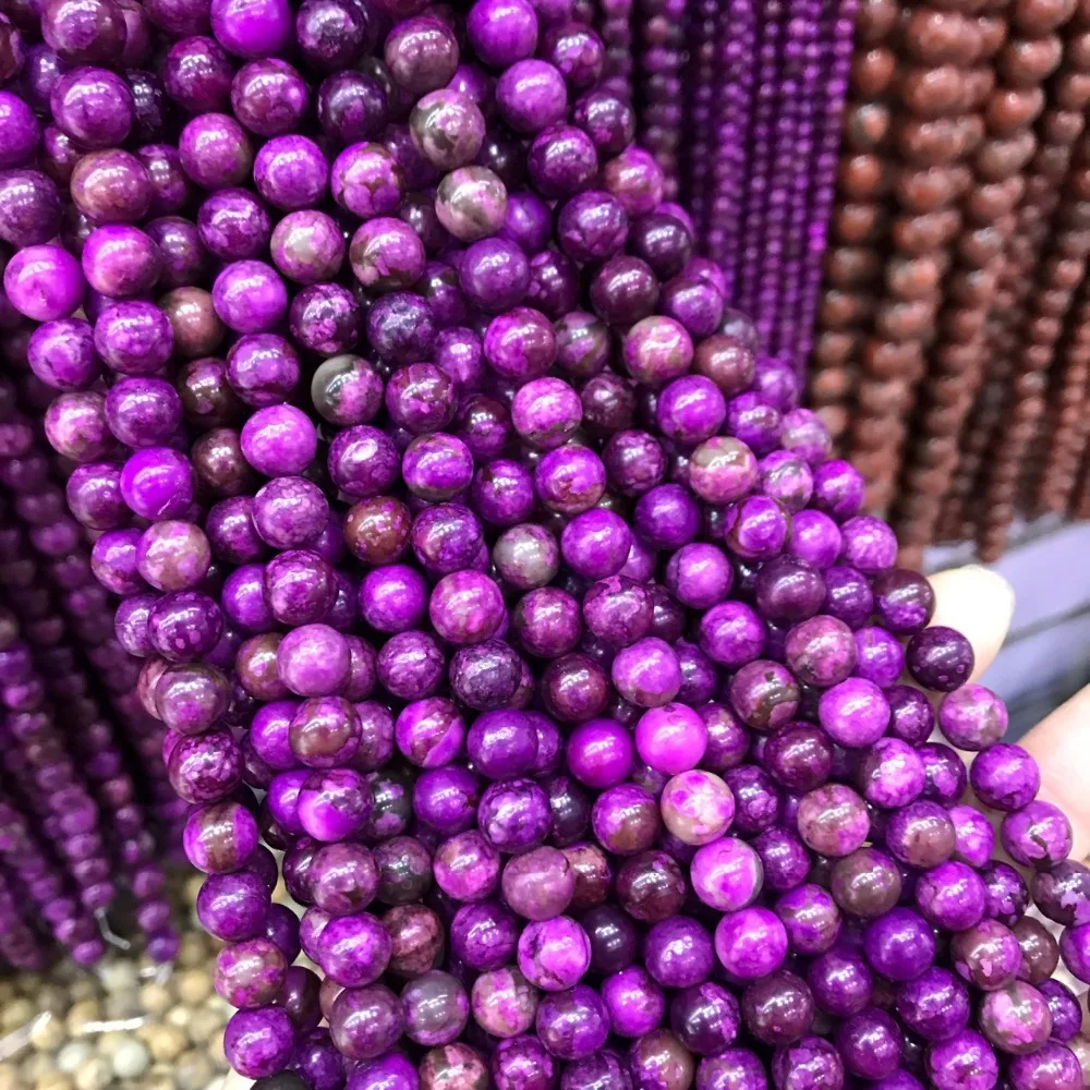 Charoite бусины из натурального камня для изготовления ювелирных украшений оптовая