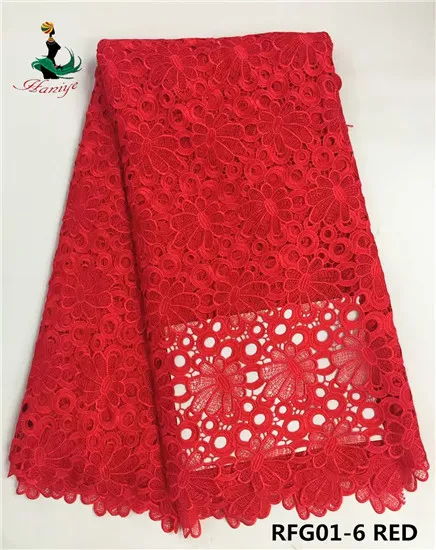 haniy RFG01-1 white embroidery designs african lace / High quality guipure chemical fabric hot sale | Дом и сад