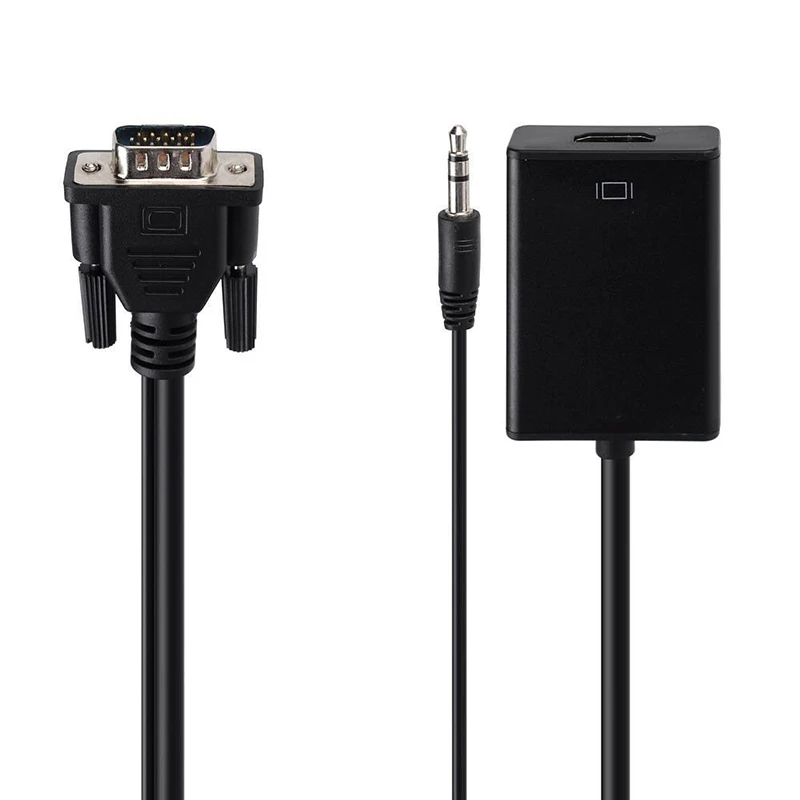 Переходник с VGA на HDMI совместимый кабель адаптер аудио 1080P для ПК ноутбука