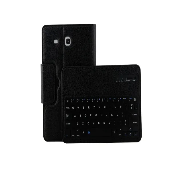 black case Detach Беспроводная Bluetooth клавиатура чехол для Samsung Galaxy Tab E 8,0 SM-T375 T375 SM-T377 T378 с защитной пленкой для экрана - Цвет: black case