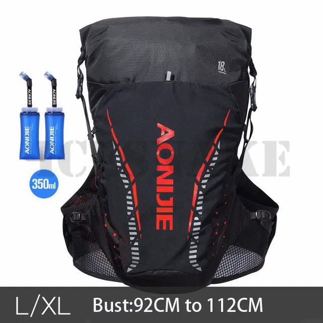 LXL Black Red Set 2 AONIJIE 18L рюкзак для занятий спортом на открытом воздухе, сумка для бега, жилет для гидратации, сумка для марафона, велоспорта, пешего туризма, бега для 2L водяного пузыря - Цвет: LXL Black Red Set 2