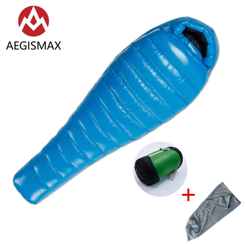 AEGISMAX D Серия белый утиный пух мумия кемпинг походный спальный мешок Сверхлегкий Открытый трехсезонный нейлоновый спальный мешок