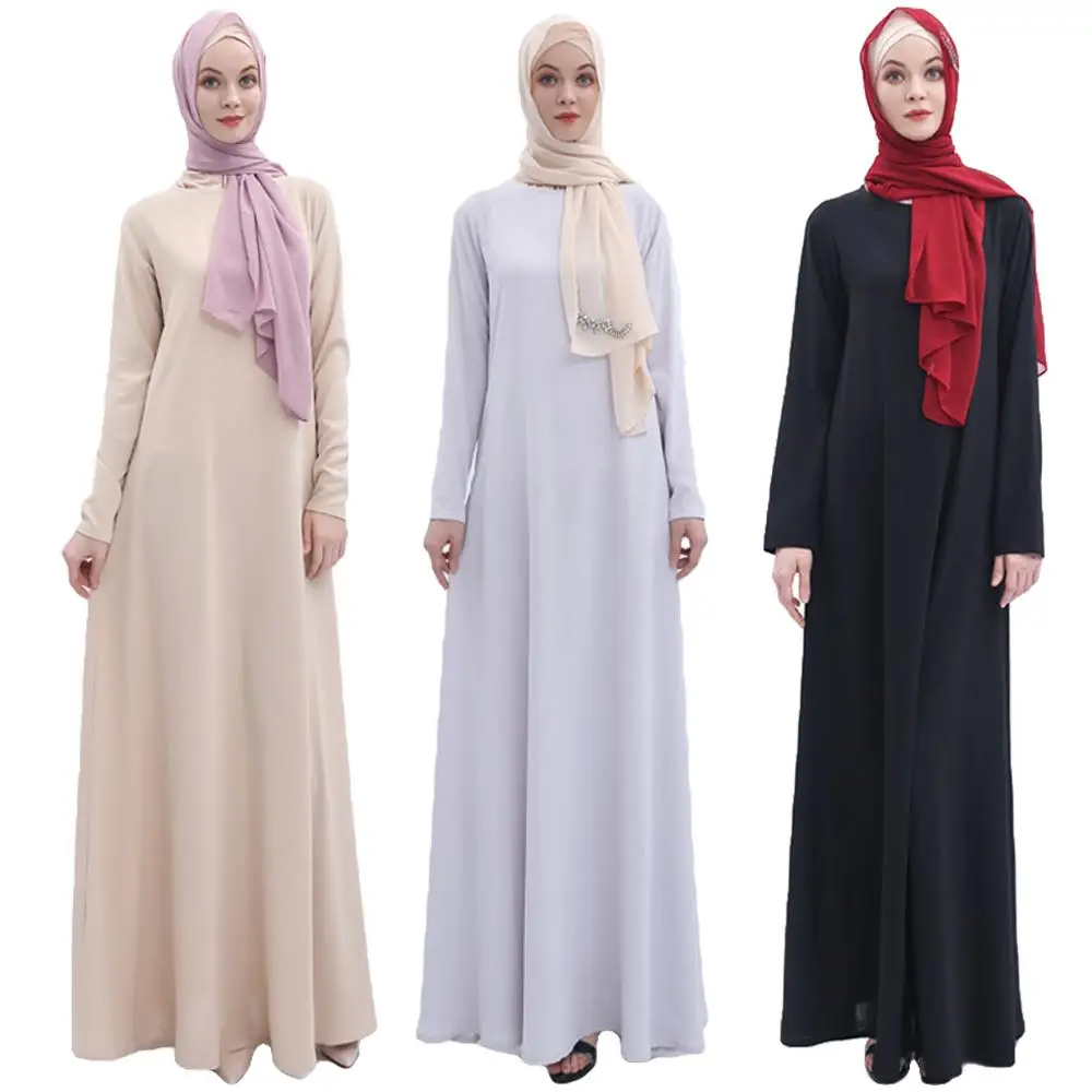 

Muslim Abaya Women Jilbab Kaftan Plain Long Dress Arab Islamic Clothing Robe Gown Dubai Turkish Bangladesh Dresses Casual Loose