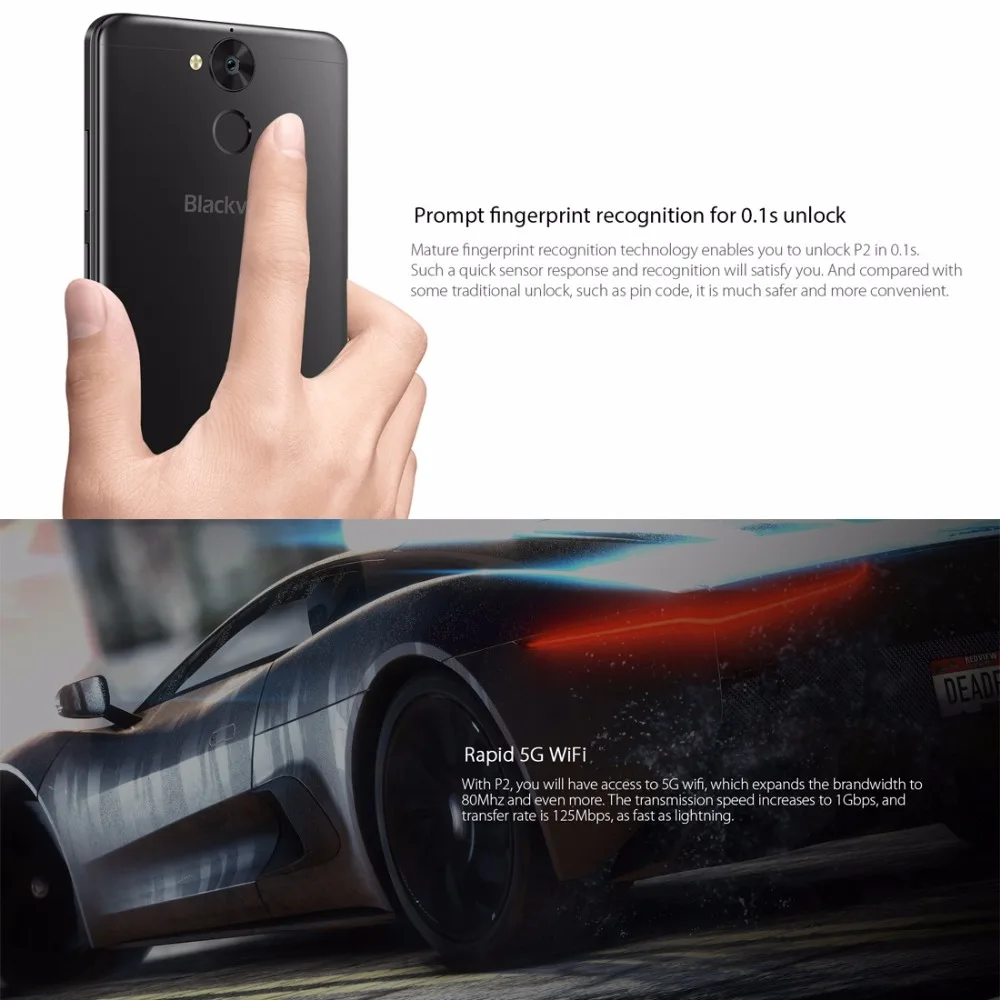 Blackview P2 смартфон 5 дюймов FHD Экран 4G B Оперативная память 6 Встроенная Android 0 MTK6750T 8 Core