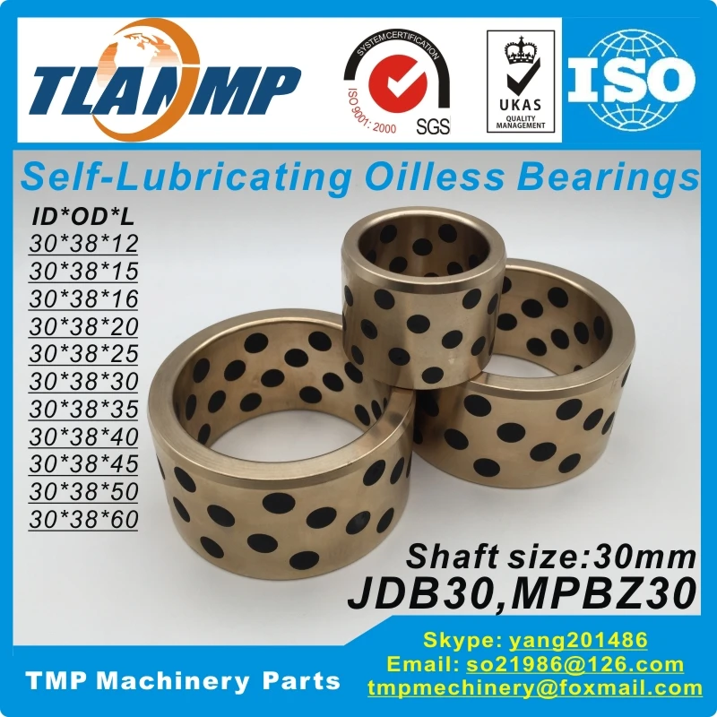 JDB3012/3015/3016/3020/3025/3030/3035/3040/3050/3060 фланцевые медные втулки с графитом для подшипников