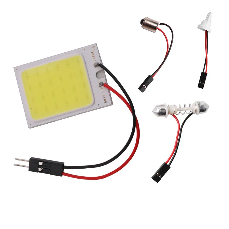 Автомобильный светодиодный супер белый T10 24SMD COB светодиодный панель авто интерьер чтения Карта Лампа светильник купол фестон BA9S адаптеры DC12V#2