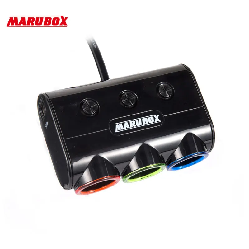 Marubox M11 Разветвитель пригуривателя в автомобиль 3 гнезда с 2USB 3.1A мощность 120 Ватт