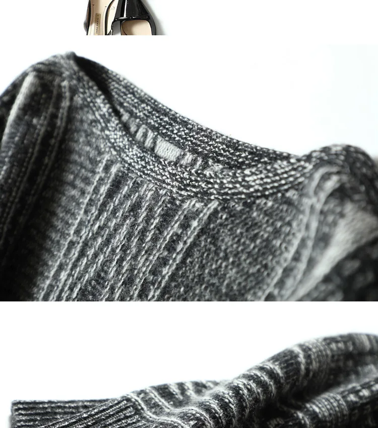 Shuchan Winter Women Sweater Loose 100% Cashmere Ripped O-neck Pullover Female Thick Warm Streetwear Tops | Женская одежда