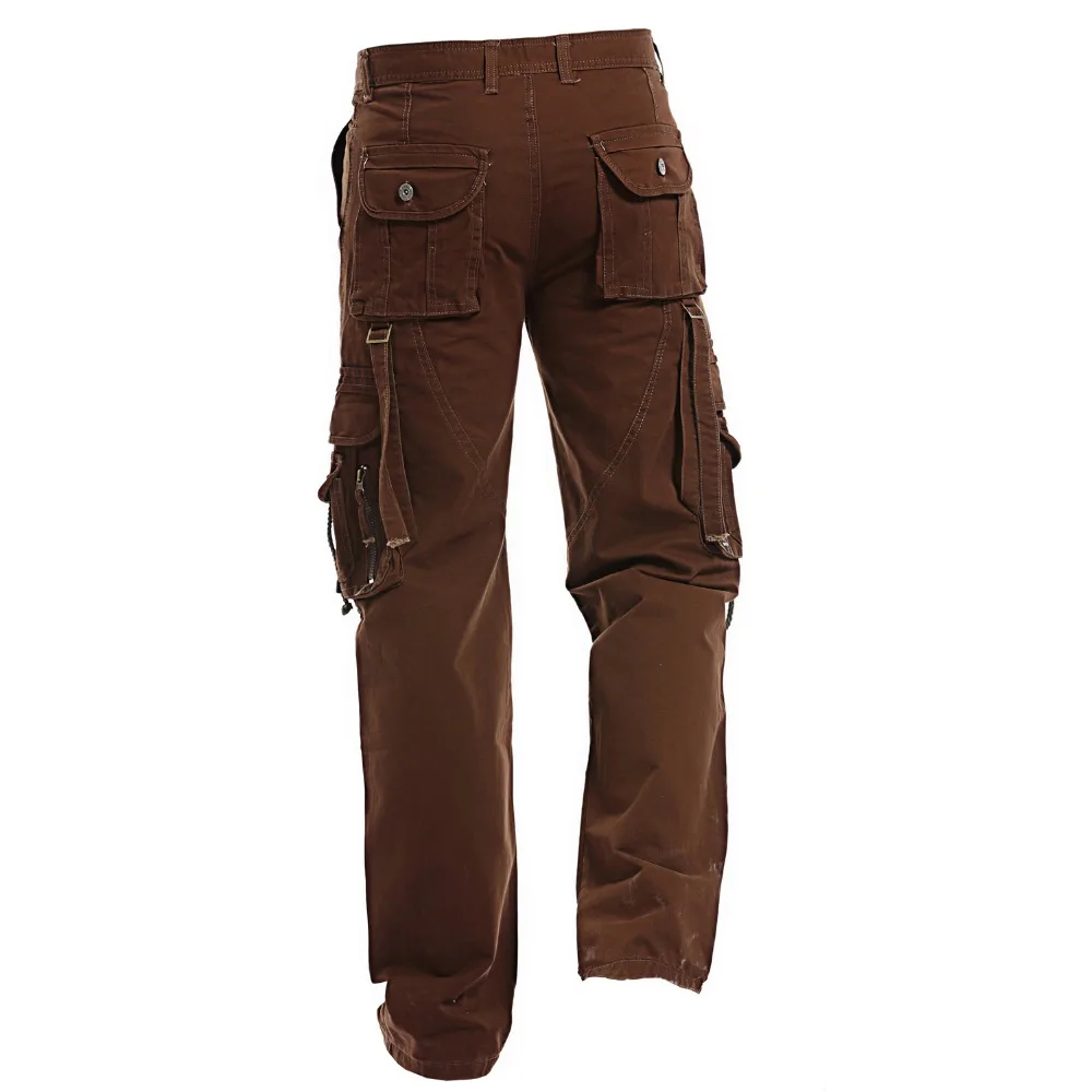 Брюки карго мужские хлопковые повседневные штаны в стиле милитари с несколькими