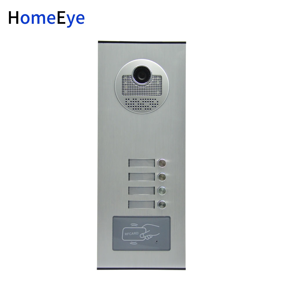 Homeeye 4 семьи дверной Звонок домой Система контроля доступа 4,3 ''LTD 4-проводной мульти-семейный мульти видео для квартир дверной домофон