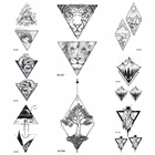 Черный треугольник Временные татуировки волн мужские руки наклейки поддельные геометрические сосновые деревья тату Лев женщин шеи холм водонепроницаемый тату глаз
