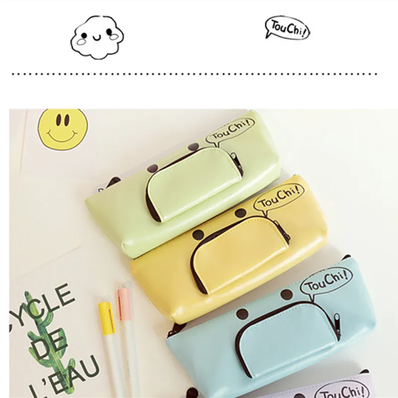 Большой Вместительный чехол для карандашей на молнии с зубами из искусственной