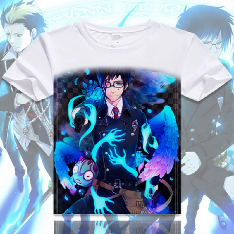 Аниме «Blue Exorcist», «Okumura», «Rin футболка Косплэй костюм синий экзорцист» футболка «синий экзорцист» футболка для косплея «Blue Exorcist», «Okumura», «Rin
