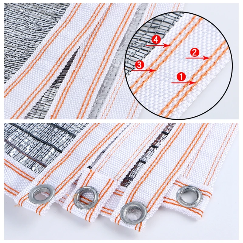 Hi-quality 99% Sunshade Rate Silvery Aluminum Foil Sunshade Net Home Balcony Succulent Plant Cover Shading Net Reflect Sun light