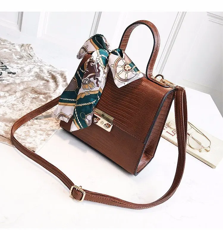 Женская сумка с крокодиловым узором Сумка феей женская новая через плечо из