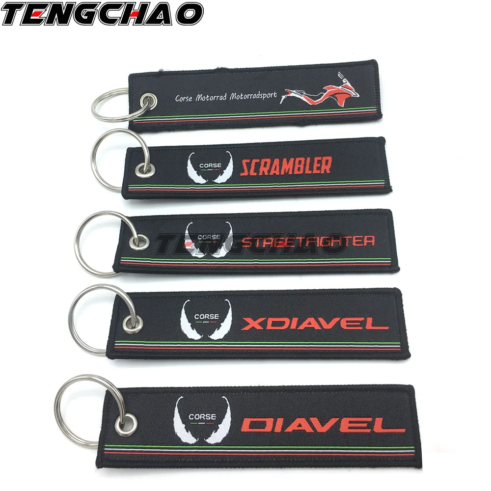 Модный брелок для ключей мотоцикла Ducati уличный истребитель Тканое кольцо ярлык