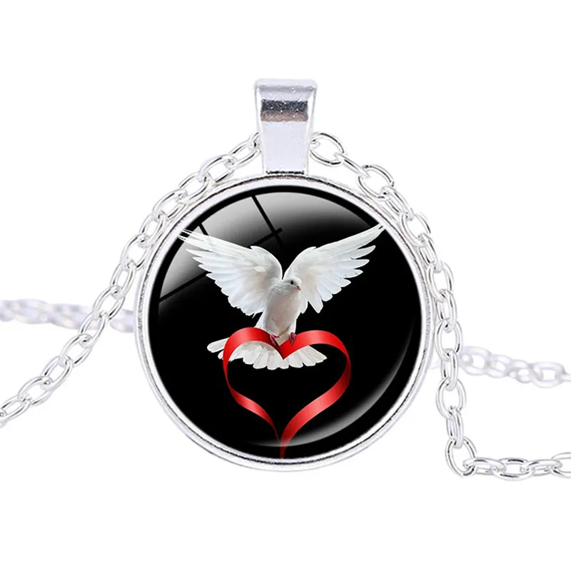 Белый голубь посеребренный кулон покой в виде голубя любовник ювелирные изделия