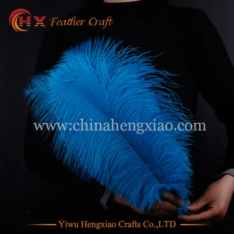 10 шт./лот жесткая Удочка с натуральными бирюзовыми синими страусиными перьями 15 75