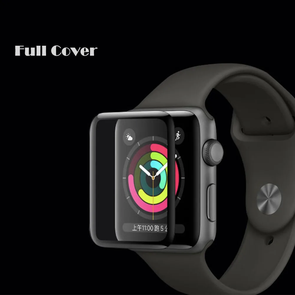 3D полностью проклеенное закаленное стекло для Apple Watch серии 1 2 3 4 защитная пленка