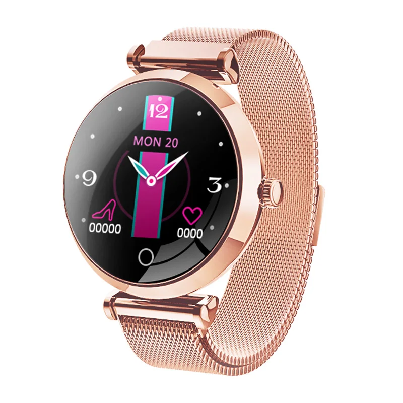 rose gold R6 Смарт часы женские водонепроницаемый мониторинг сердечного ритма Bluetooth для Android IOS Фитнес браслет «Умные» часы леди PK H8 H2 - Цвет: rose gold