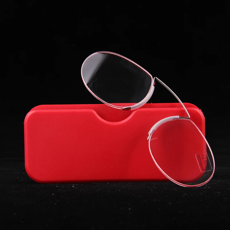 red Zilead, портативные очки для чтения с зажимом для носа, ультралегкие, SOS Pince Nez, оптические очки для дальнозоркости для мужчин и женщин+ 1,0+ 1,5+ 2,0+ 2,5+ 3,5 - Цвет оправы: red
