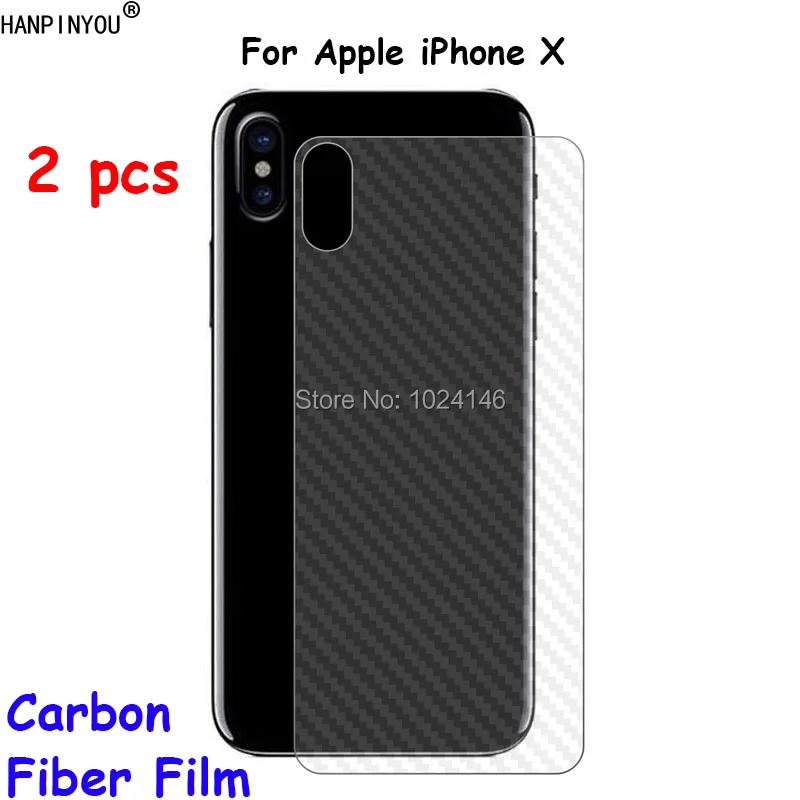 

2 шт./Лот, задняя пленка для Apple iPhone X 5,8 дюйма, 3D прозрачная защитная пленка из углеродного волокна (не закаленное стекло)