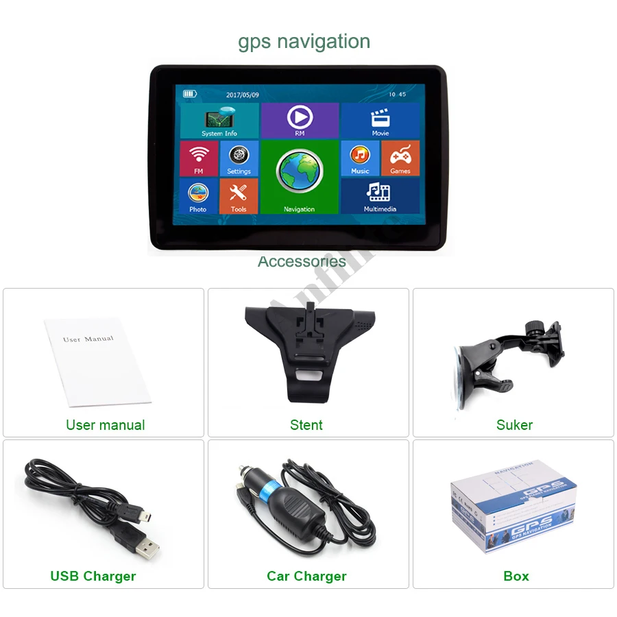 Anfilite 7 дюймовый DDR3 128 м 4 ГБ Bluetooth gps навигатор для грузовика wince CE 6 0 Автомобильный