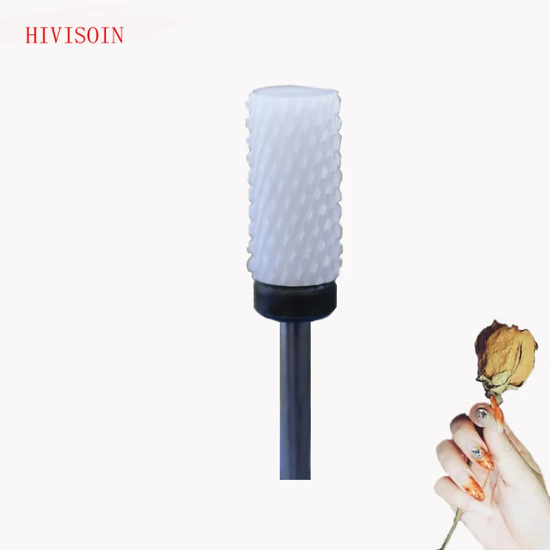 

5Pcs White Ceramic Nail Drill Bit - Large Barrel Bit - XC (0080.066)