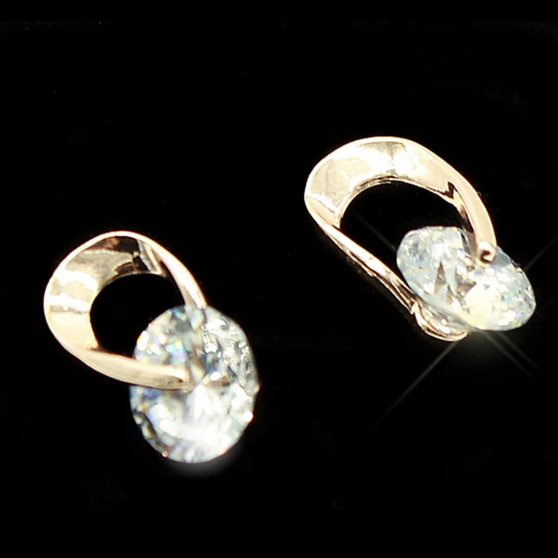 2016 New Arrival Fashion Jewelry High Quality Gold Colour Cubic zirconia Crystal Earrings For Women e026 | Украшения и аксессуары