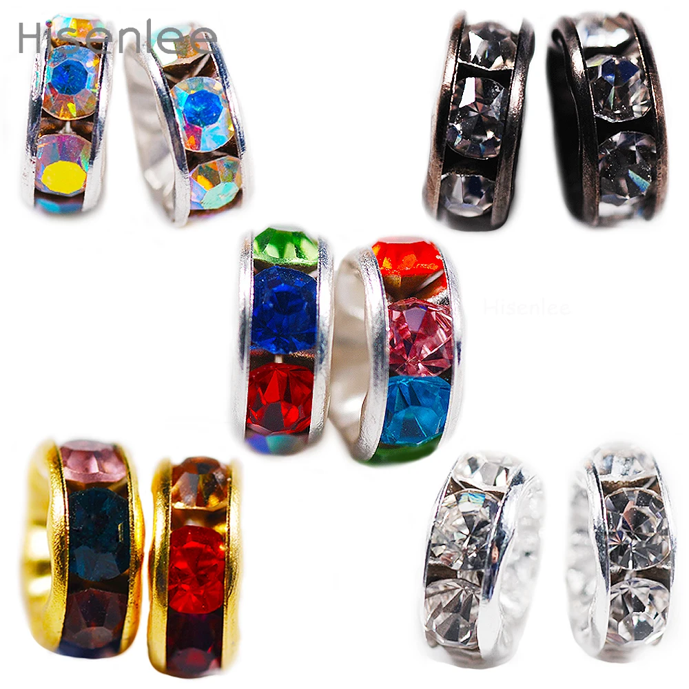 100pcs/lot 8MM Zinc alloy Colourful Round Glass Crystal Loose Beads For Necklace Bracelet DIY Charms Jewelry Making Tools | Украшения и