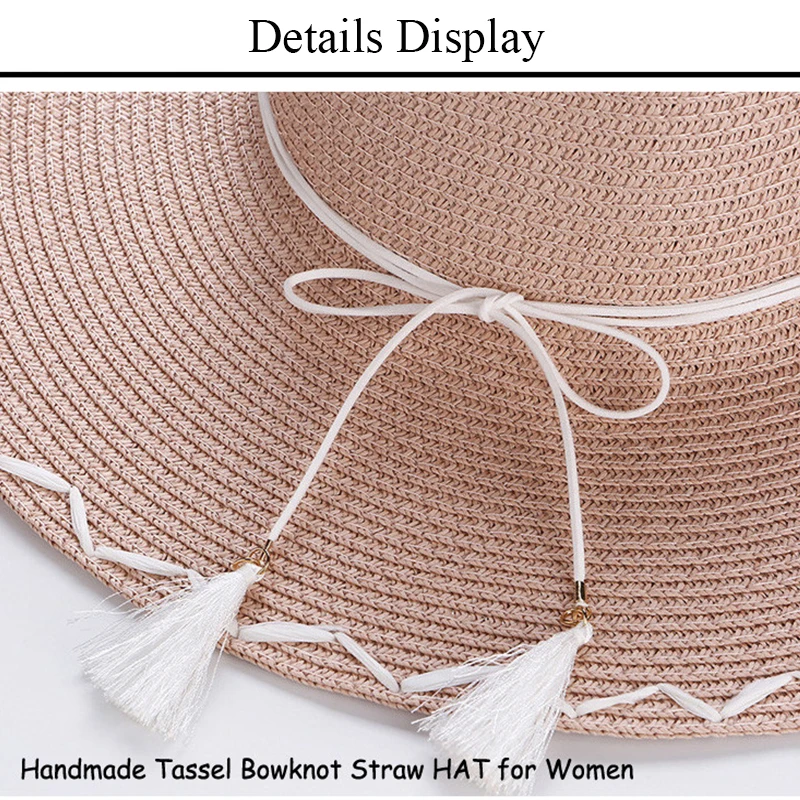 Пляжный козырек шляпы от солнца Hoed Dames Круглый топ Raffia широкие поля из соломы