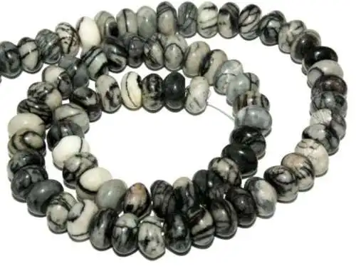 10 мм Природный Джаспер Серый Чистая Рондел Свободные Шарики 15 ''оптовая