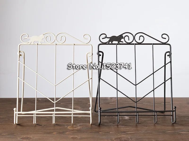 Металлический держатель для меню в виде стеллажа металлический книг кошки