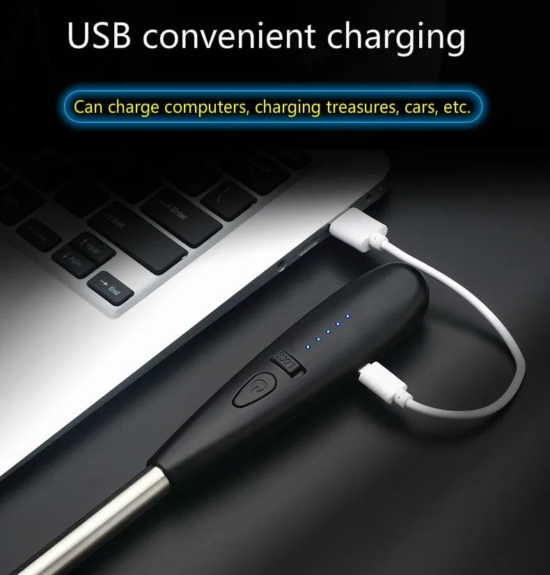 Креативный барбекю ветрозащитный беспламенный пистолет зажигания USB