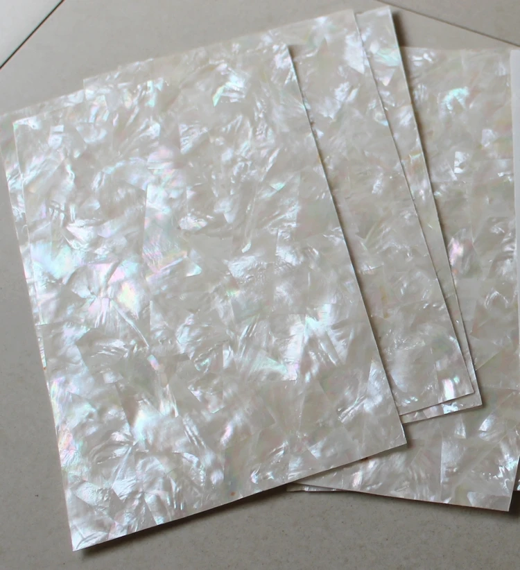 AAA grade mosaic pattern white mother of pearl laminated sheets with coating shell paper jewelry furniture inlay guitar inlay