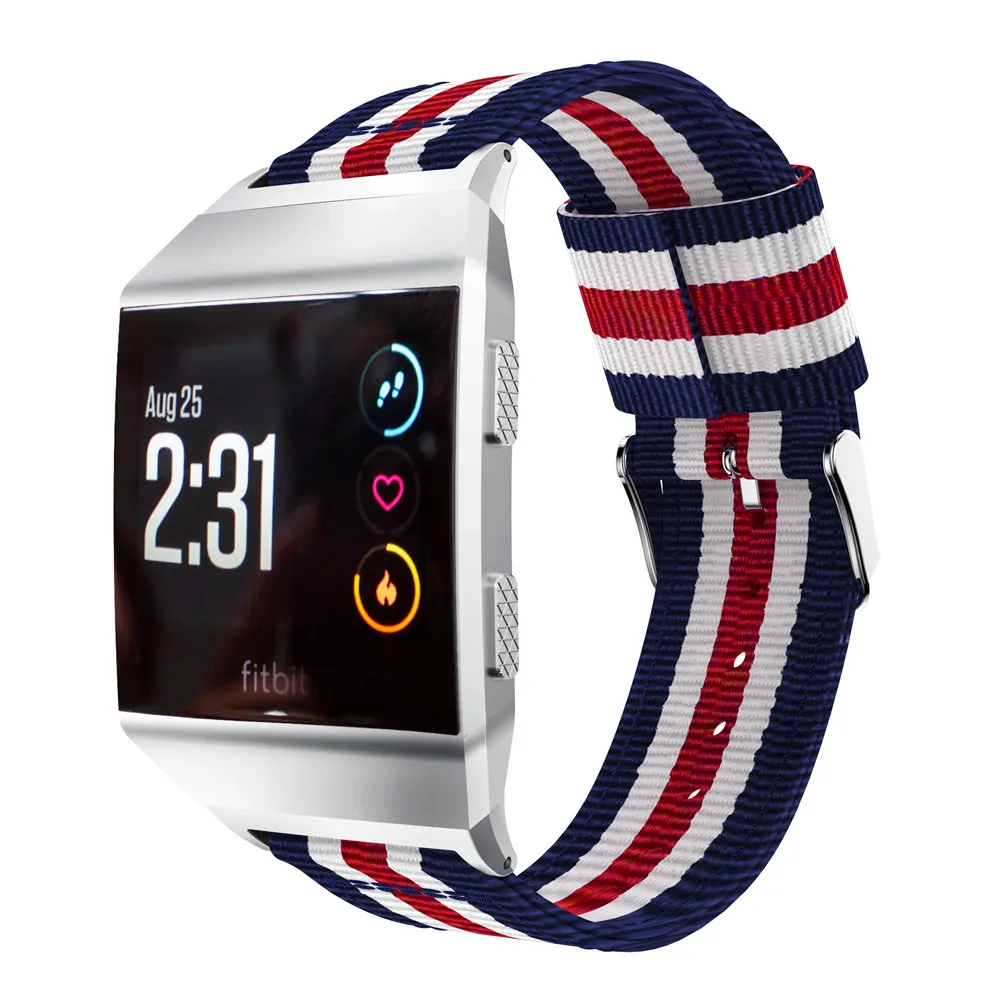 Модные спортивные нейлоновые Ремешки для наручных часов Fitbit Ionic band умные
