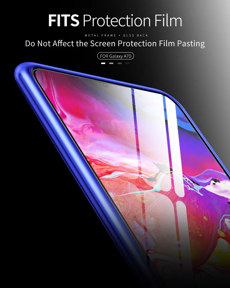 Роскошный металлический бампер для samsung Galaxy A70 чехол алюминиевая рамка с закаленным стеклом задняя крышка чехол для samsung Galaxy A70 чехол