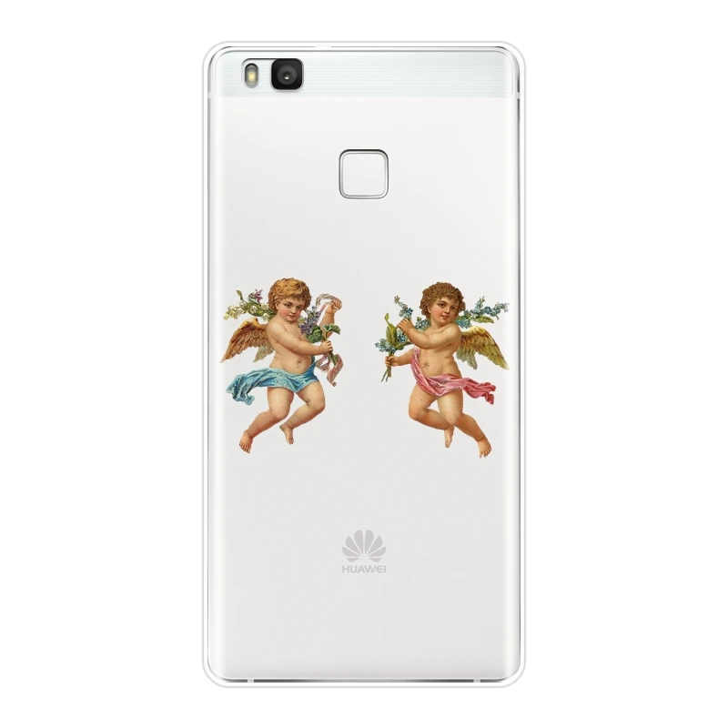 Задняя крышка для Huawei P8 P9 P10 P20 Lite 2017 Ангел Мягкий силиконовый чехол телефона Mini Plus