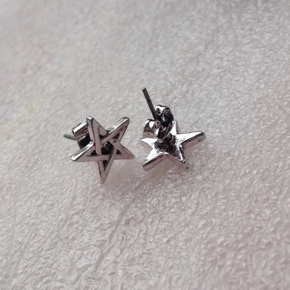 1 пара трендовых Ретро пентаграммы стиль серьги гвоздики для мужчин и женщин