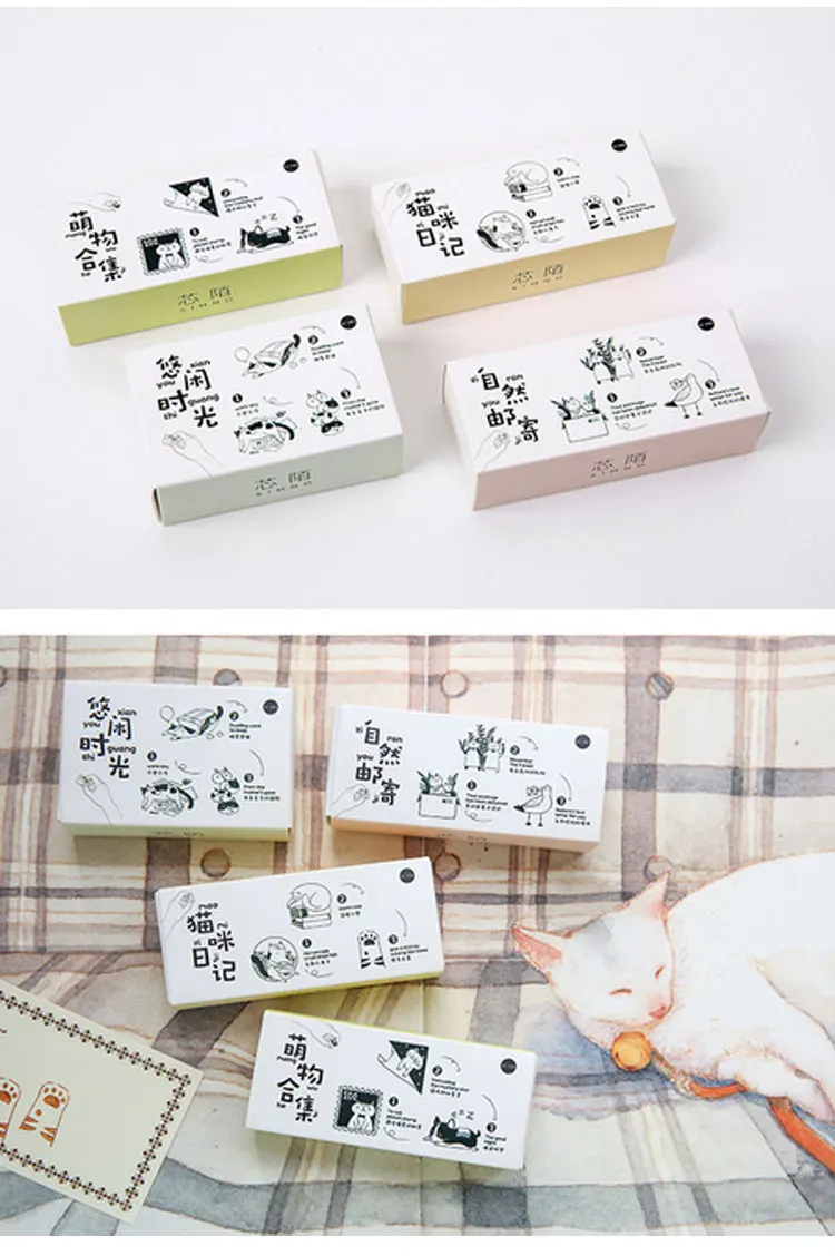 Животное кошка серия Деревянный штамп DIY ремесло деревянные резиновые штампы для stationery канцелярские принадлежности Скрапбукинг Стандартный штамп