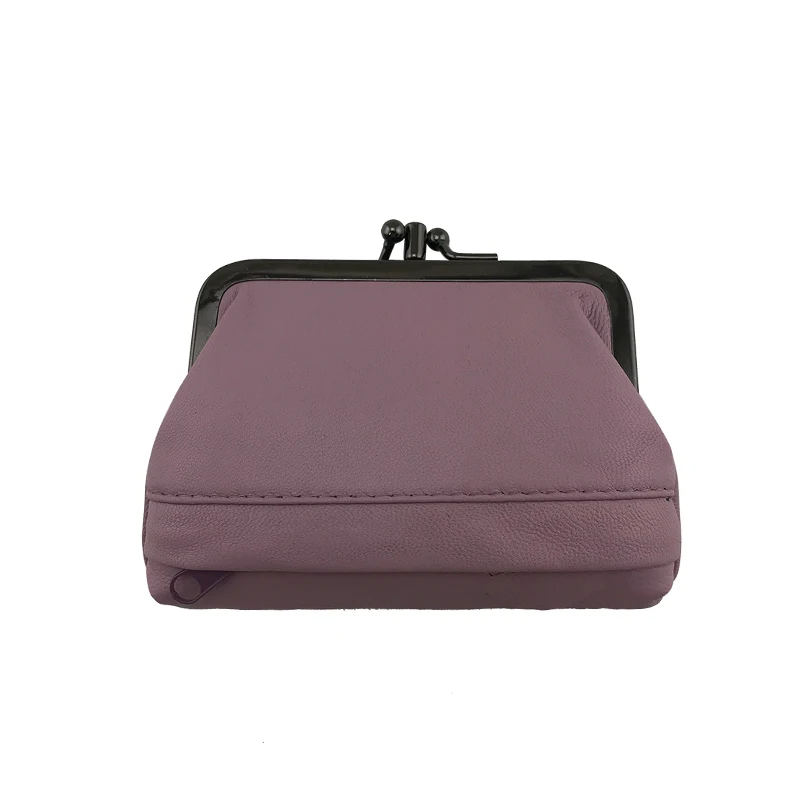 0330Purple BELLO TUTTI, кошелек из натуральной кожи для монет, женский маленький кошелек, металлический каркас, сумка для денег, мини, Женский карман, кошельки, держатель для ключей - Цвет: 0330Purple