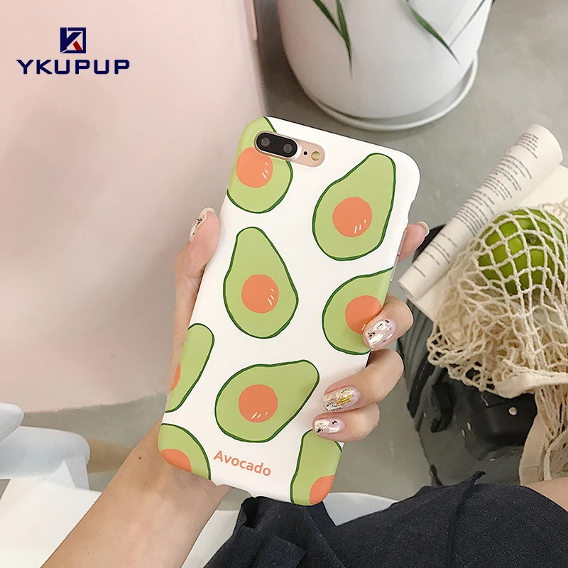 YKUPUP Cute Fruit Avocado Case for iphone 7 6 s 6s 8 Plus Soft Silicone Back Cover For X Coque Moblie Phone Cases &amp Bags |