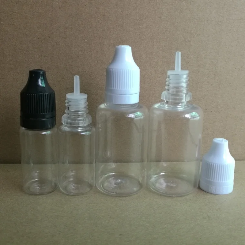 

200Pcs 10ml 30ml Empty E Liquid Refillable Bottle PET Plastic Dropper Vials With Tamper Evident Caps For E Juice Nail Polish