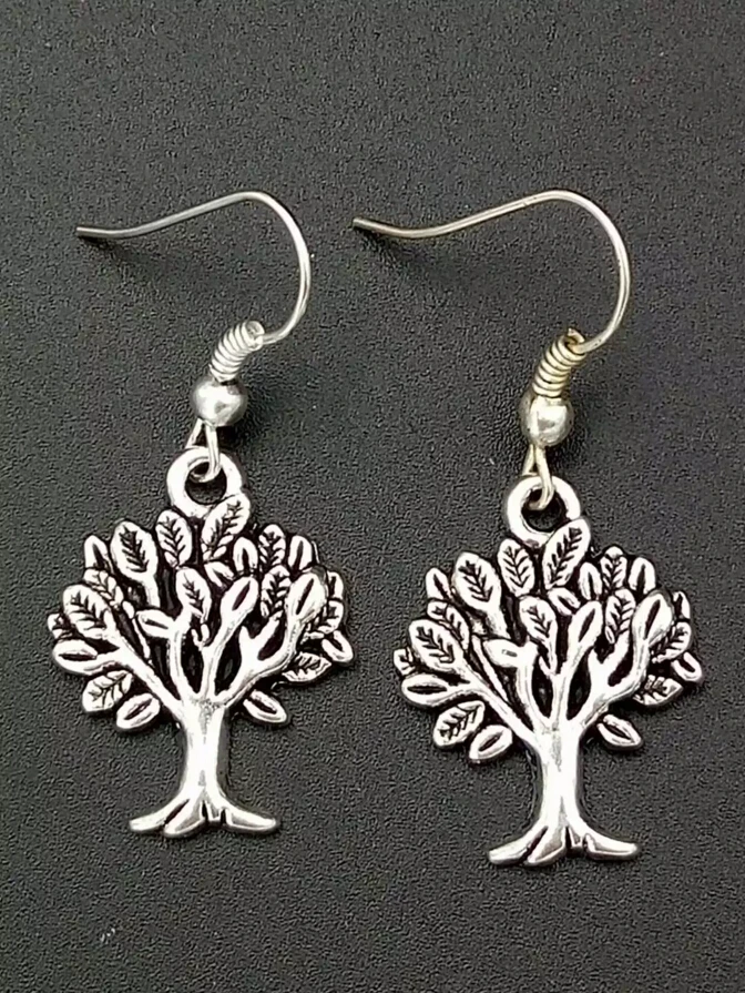 Популярные Модные ювелирные изделия серьги сплав лес Дерево жизни