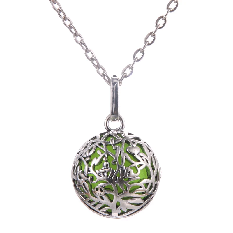 A Lotus Guanyin Music Ball Bell Aromatherapy Locket Pendant Necklace Charm Perfume Essential Oil Diffuser Woman Gift Jewelry - Окраска металла: A