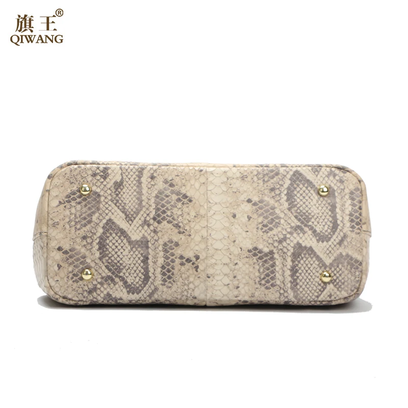 Женская сумка Qiwang из натуральной коровьей кожи с рисунком питона|bolsa feminina|designer