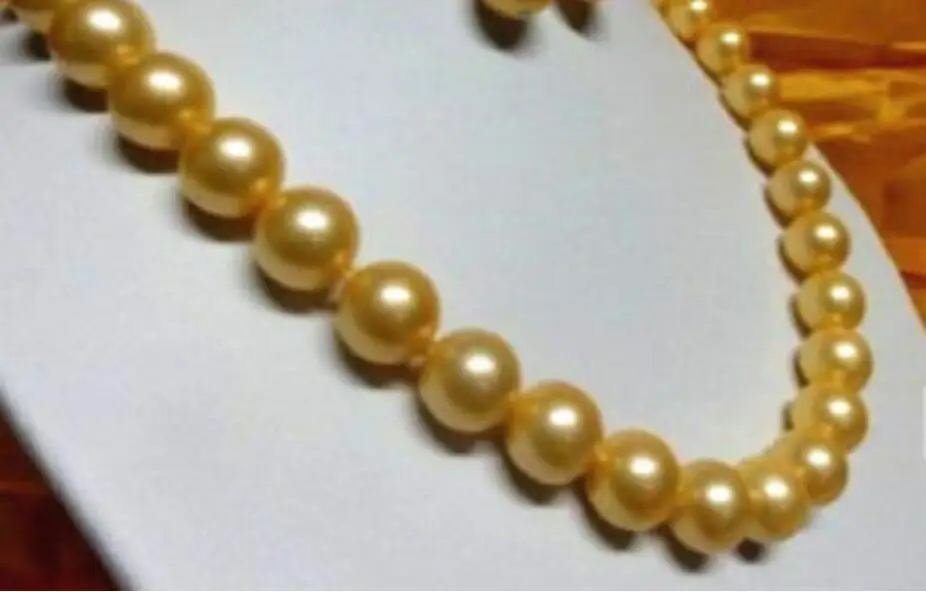 AAA 11-10 MM NATURAL Golden PEARL NECKLACE 18&quot earring Yellow Clasp | Украшения и аксессуары