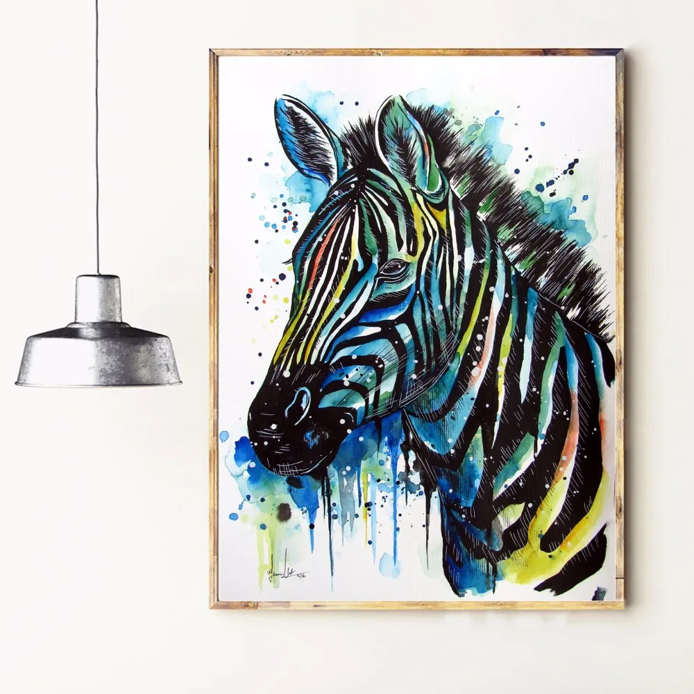 

Zebra Giraffe and Deer Canvas Art Print Painting Poster Wall Pictures For Living Room Home Decorative Bedroom Decor No Frame